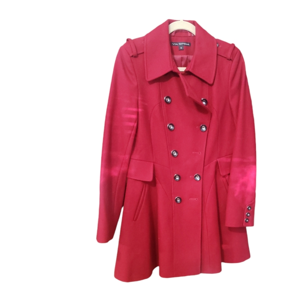 GORGEOUS Via Spiga deep red wool coat